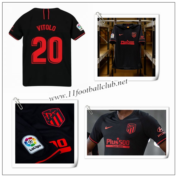Le Nouveau Maillot du Atletico Madrid Vitolo 20 Enfant Exterieur Noir 2019/20