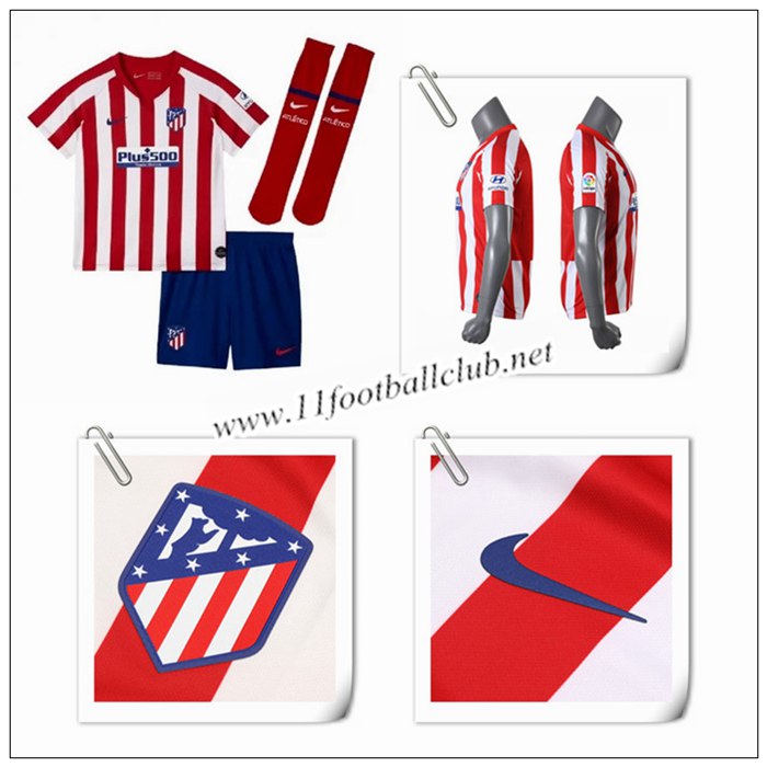 Le Nouveau Maillot du Atletico Madrid Enfant Domicile Rouge/Blanc 2019/20 Personnalisé