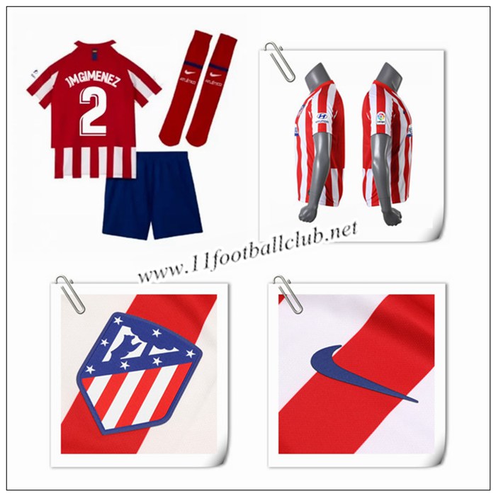 Le Nouveau Maillot du Atletico Madrid J M Gimenez 2 Enfant Domicile Rouge/Blanc 2019/20