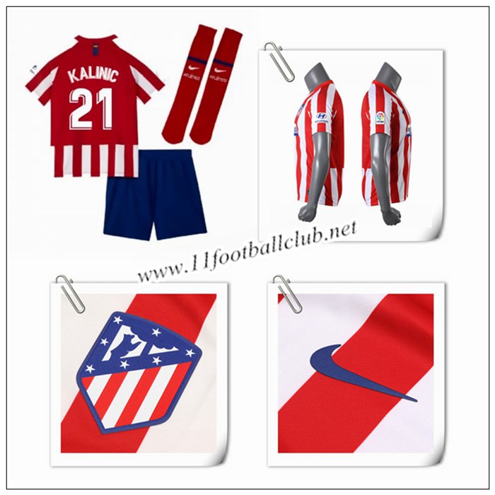 Le Nouveau Maillot du Atletico Madrid Kalinic 21 Enfant Domicile Rouge/Blanc 2019/20