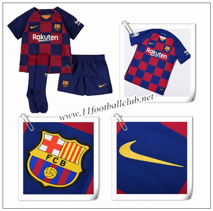 Le Nouveaux Maillot de Barcelone Enfant Domicile Bleu Et Rouge 2019/20 Floqué