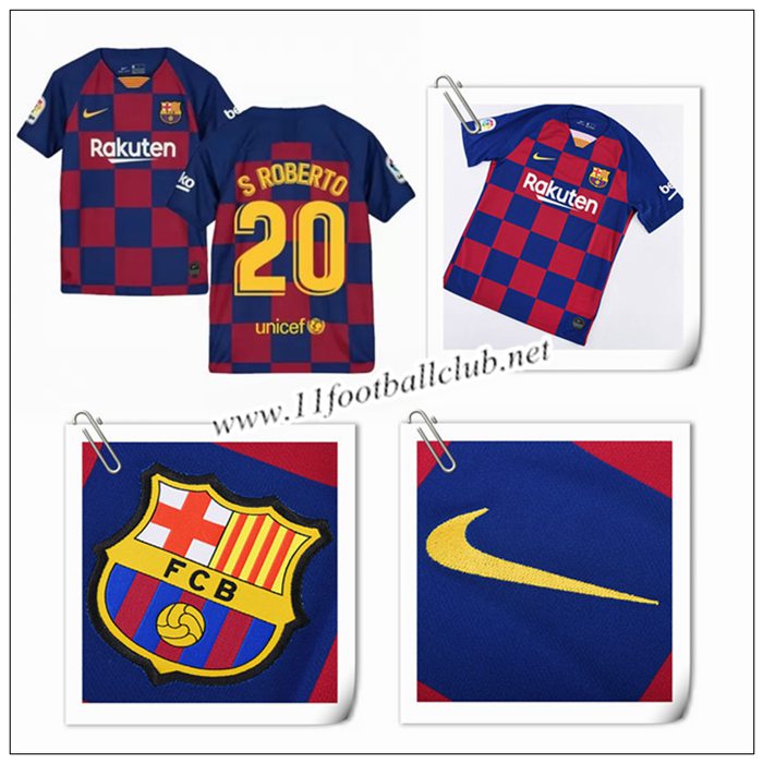 Le Nouveau Maillot du Barcelone S Roberto 20 Enfant Domicile Bleu Et Rouge 2019/20