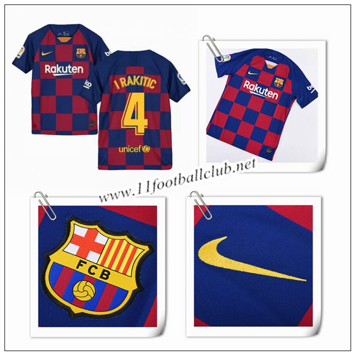 Le Nouveaux Maillot de Barcelone I RAKITIC 4 Enfant Domicile Bleu Et Rouge 2019/20 Junior