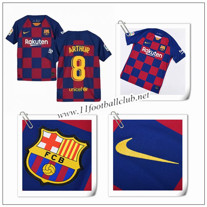 Le Nouveau Maillot du Barcelone Arthur 8 Enfant Domicile Bleu Et Rouge 2019/20 Personnalisé