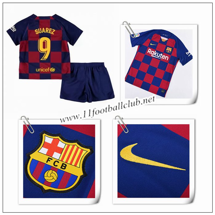 Le Nouveaux Maillot de Barcelone SUAREZ 9 Enfant Domicile Bleu Et Rouge 2019/20 Flocage