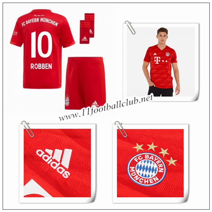 Le Nouveau Maillot du Bayern Munich Arjen Robben 10 Enfant Domicile Rouge 2019/20 Officiel