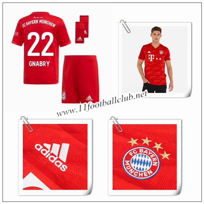 Le Nouveaux Maillot de Bayern Munich Serge Gnabry 22 Enfant Domicile Rouge 2019/20