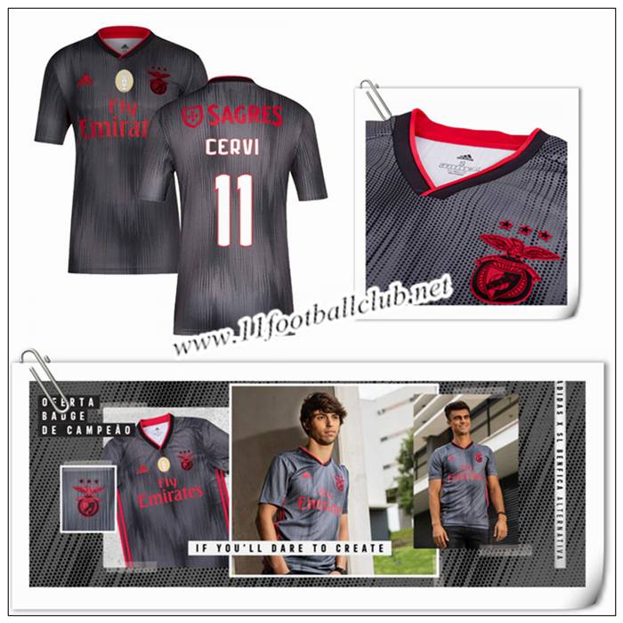 Le Nouveau Maillot du Benfica CERVI 11 Exterieur Gris 2019/20 Personnalisable