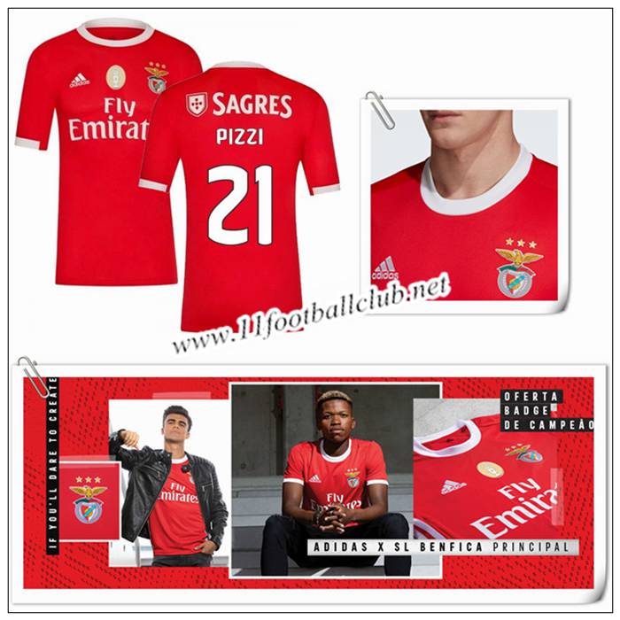 Le Nouveau Maillot du Benfica PIZZI 21 Domicile Rouge 2019/20 Personnalisable