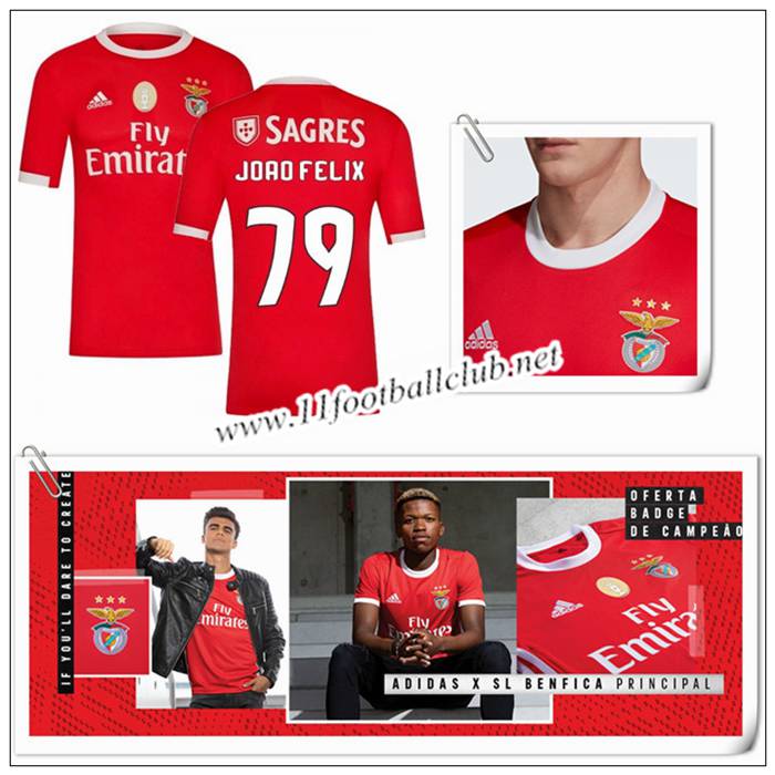 Le Nouveau Maillot du Benfica JOAO FELIX 79 Domicile Rouge 2019/20 Vintage