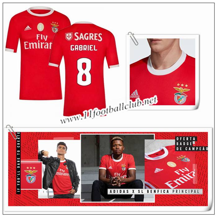 Le Nouveaux Maillot de Benfica GABRIEL 8 Domicile Rouge 2019/20 Flocage