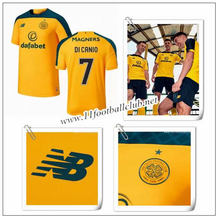 Le Nouveaux Maillot de Celtics DI CANIO 7 Exterieur Jaune 2019/20 Vintage
