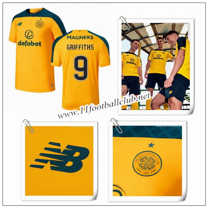 Le Nouveaux Maillot de Celtics GRIFFITHS 9 Exterieur Jaune 2019/20 Officiel