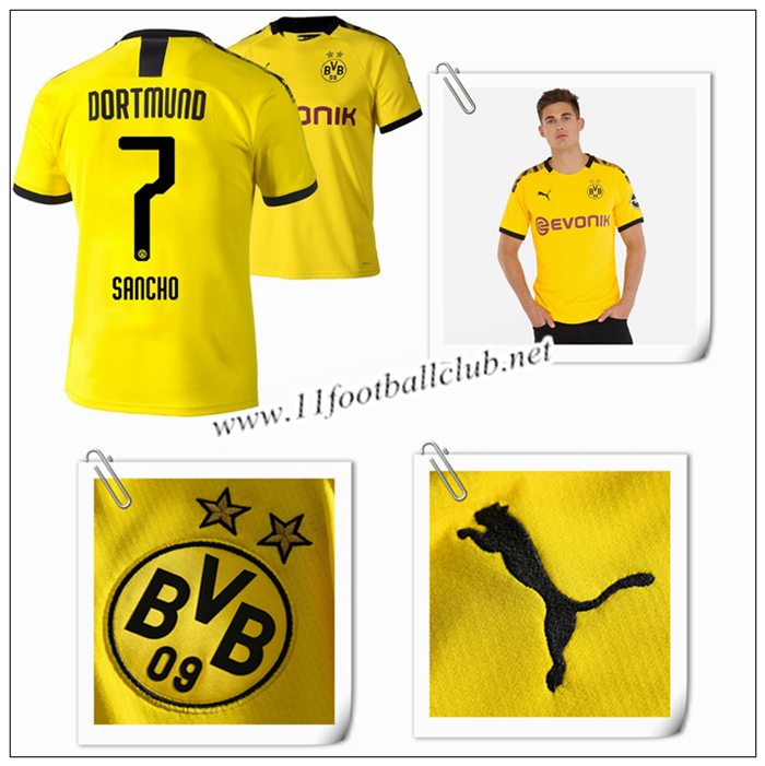 Le Nouveau Maillot du Dortmund SANCHO 7 Domicile Jaune 2019/20 Personnalisable Le Nouveau Maillot du Dortmund SANCHO 7 Domicile Jaune 2019/20 Personnalisable