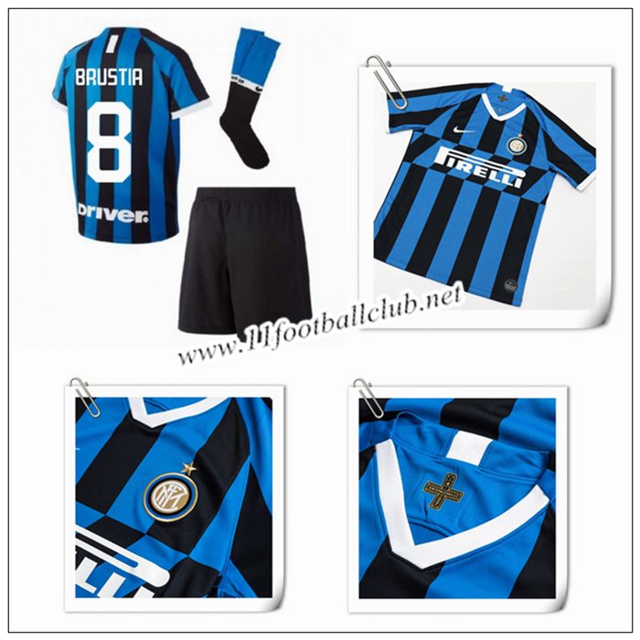 Le Nouveau Maillot du Inter Milan BRUSTIA 8 Enfant Domicile Bleu/Noir 2019/20