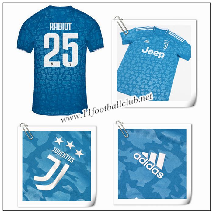 Le Nouveau Maillot du Juventus RABIOT 25 Third Bleu 2019/20 Vintage