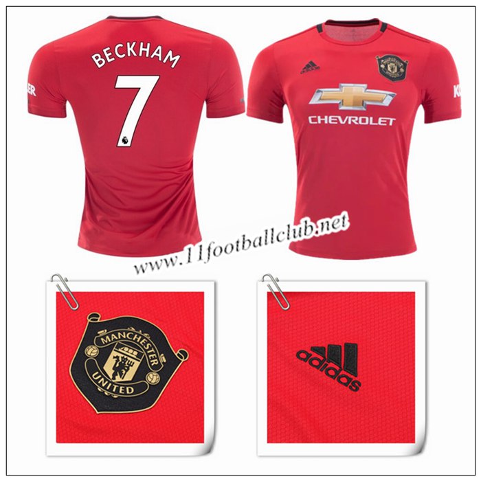 Le Nouveau Maillot du Manchester United David Beckham 7 Domicile Rouge 2019/20 Floqué