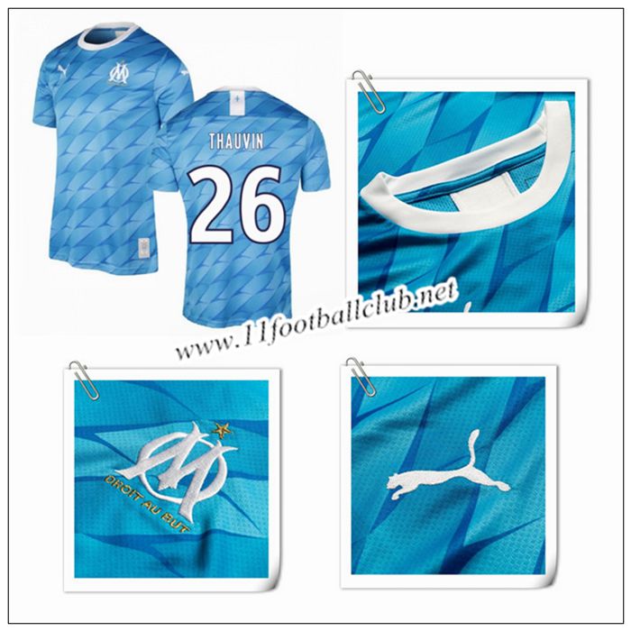 Lot De 2 Flocages OM Thauvin 26 Enfant - Maillot Extérieur 2019/2020 - Neuf