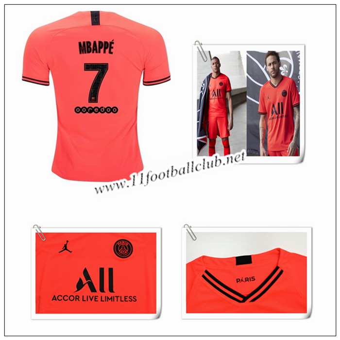 Site Fiable | Nouveau Maillot de Foot PSG (MBAPPE 7) Enfant Exterieur 2019 2020