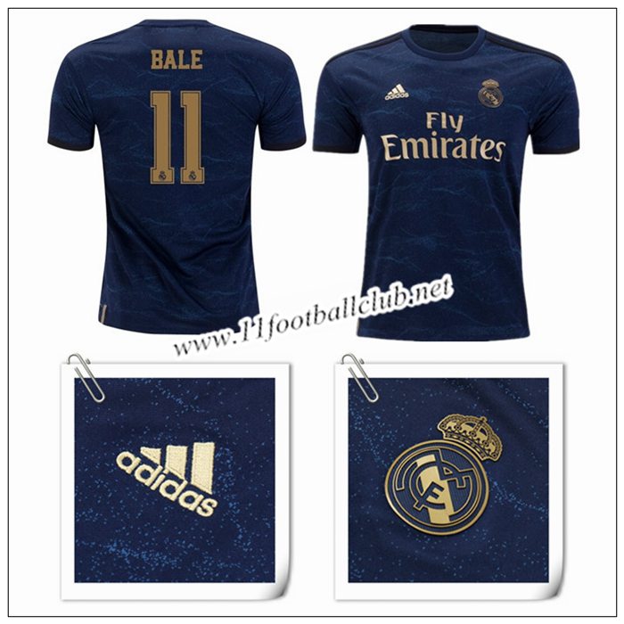 Le Nouveaux Maillot de Real Madrid Gareth Bale 11 Exterieur Bleu Foncé 2019/20 Vintage