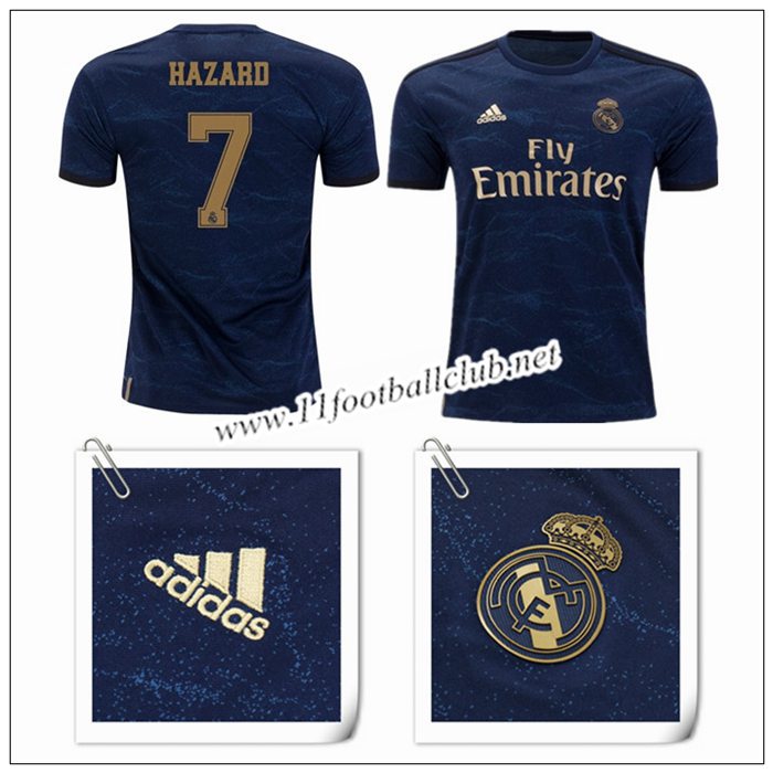 Le Nouveaux Maillot de Real Madrid Eden Hazard 7 Exterieur Bleu Foncé 2019/20