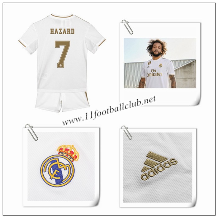 Le Nouveaux Maillot de Real Madrid Hazard 7 Enfant Domicile Blanc 2019/20 Authentic
