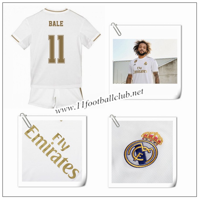 Le Nouveau Maillot du Real Madrid Gareth Bale 11 Enfant Domicile Blanc 2019/20 Floqué