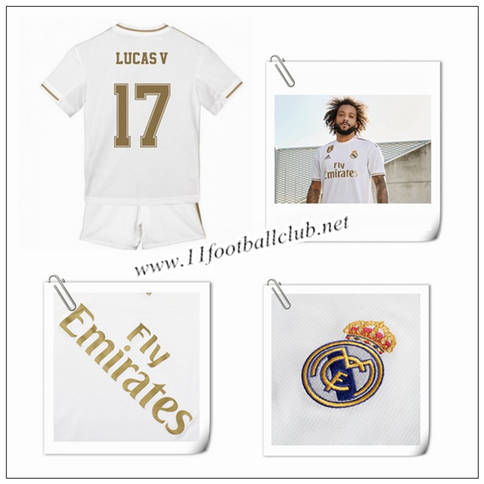 Le Nouveau Maillot du Real Madrid Lucas Vazquez 17 Enfant Domicile Blanc 2019/20 Junior