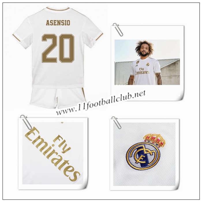 Le Nouveaux Maillot de Real Madrid ASENSIO 20 Enfant Domicile Blanc 2019/20 Vintage