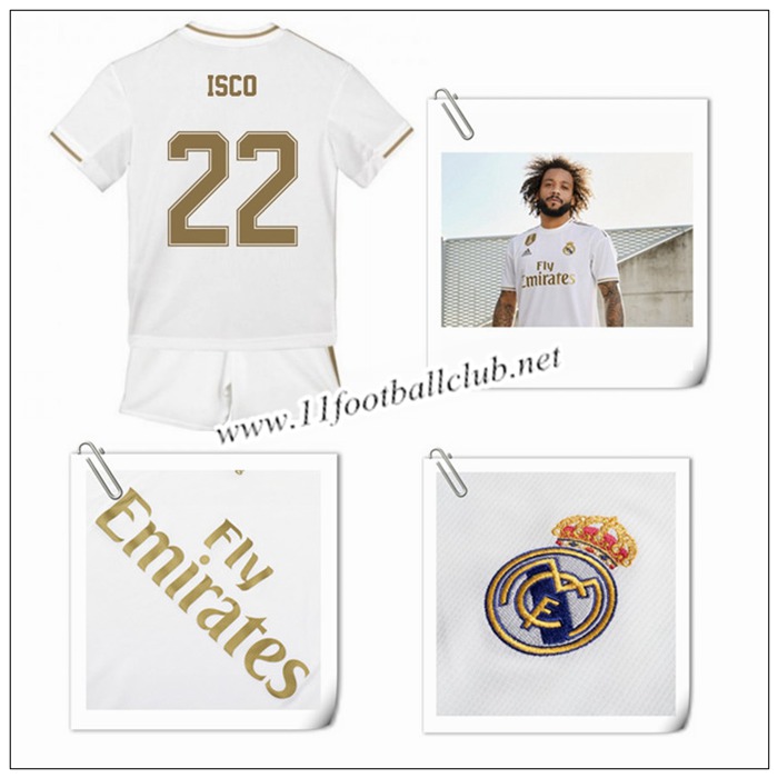 Le Nouveau Maillot du Real Madrid ISCO 22 Enfant Domicile Blanc 2019/20 Junior
