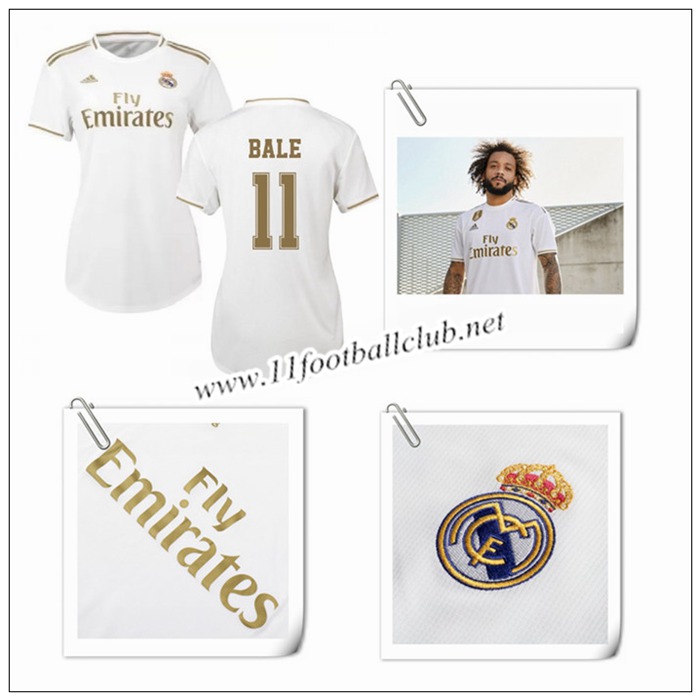 Le Nouveaux Maillot de Real Madrid Gareth Bale 11 Femme Domicile Blanc 2019/20