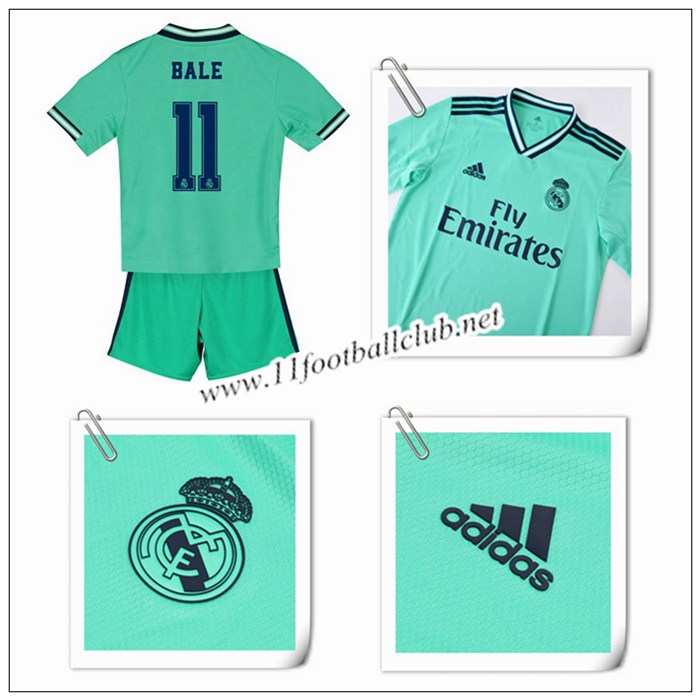 Le Nouveau Maillot du Real Madrid BALE 11 Enfant Third Menthe Verte 2019/20 Officiel