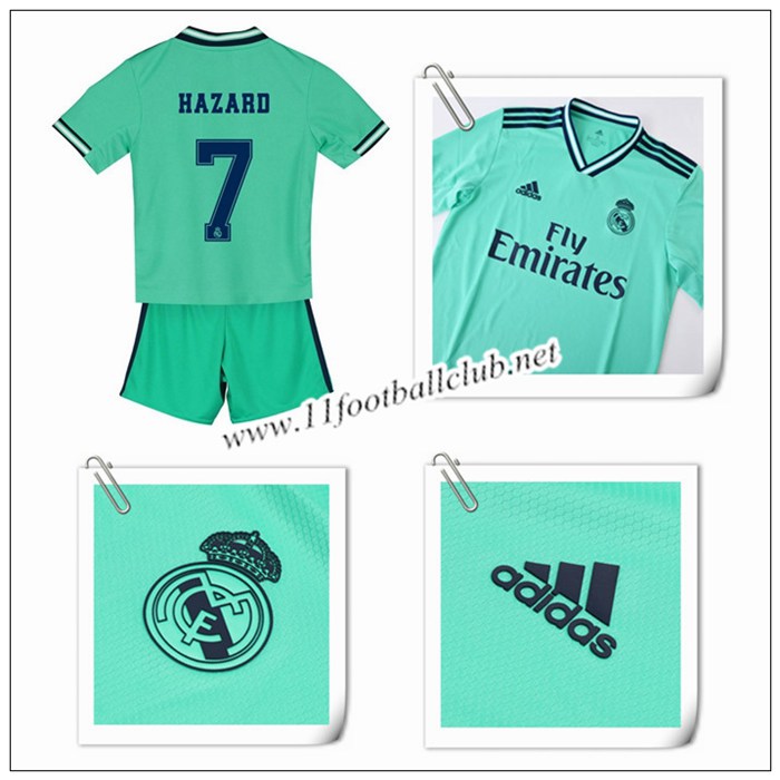 Le Nouveau Maillot du Real Madrid HAZARD 7 Enfant Third Menthe Verte 2019/20