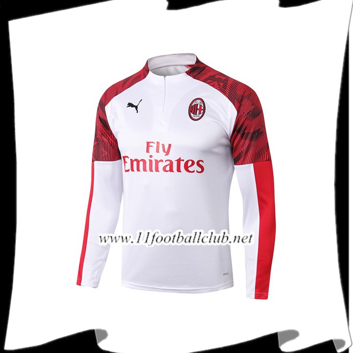 Le Nouveaux Sweatshirt Training Milan AC Blanc 2019/20 Floqué
