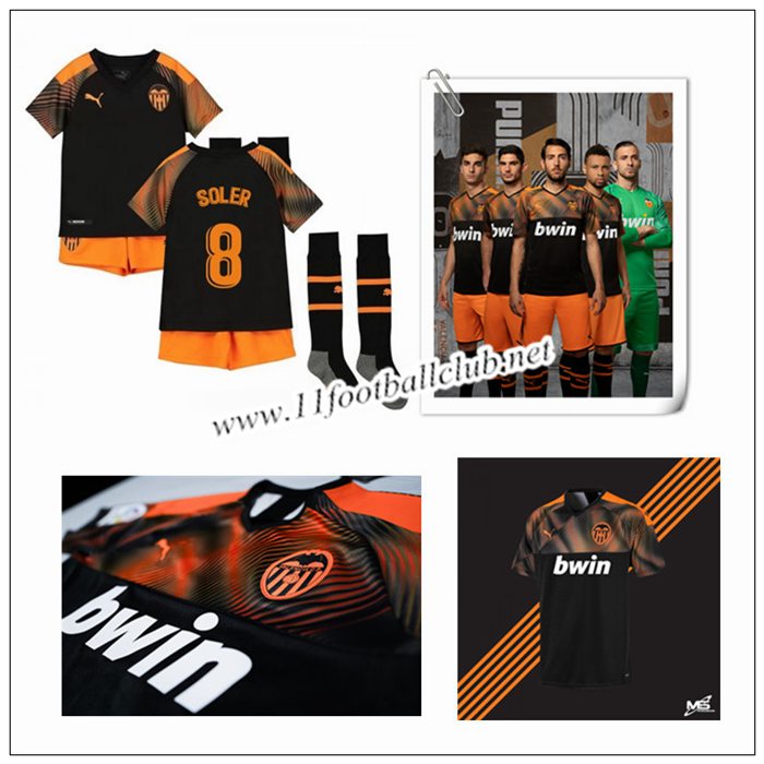 Le Nouveaux Maillot de Valence CF SOLER 8 Enfant Exterieur Orange 2019/20 Officiel