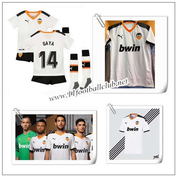 Le Nouveaux Maillot de Valence CF GAYA 14 Enfant Domicile Blanc 2019/20 Personnalisé