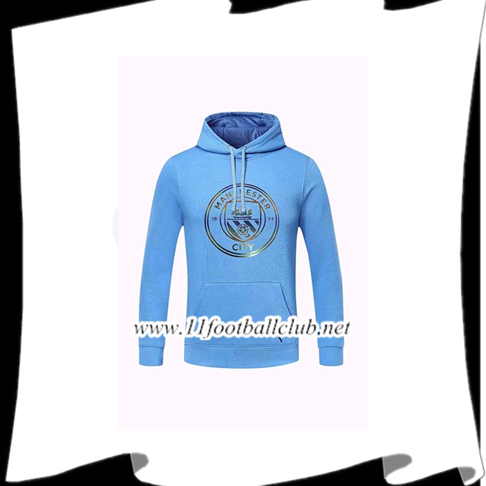 Le Nouveau Sweatshirt Training Capuche Manchester City Bleu clair 2020/2021