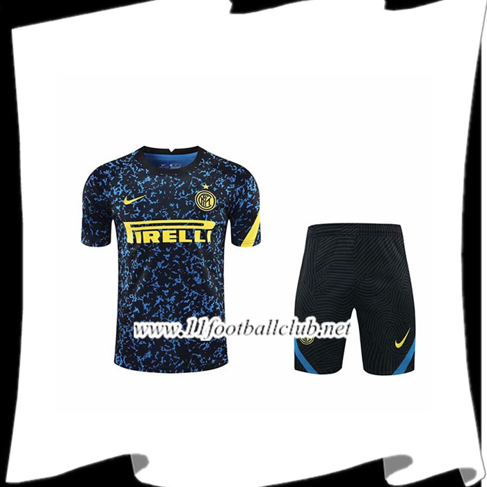 Le Nouveaux Ensemble Training T-Shirts Inter Milan + Shorts Bleu/Noir 2020/2021