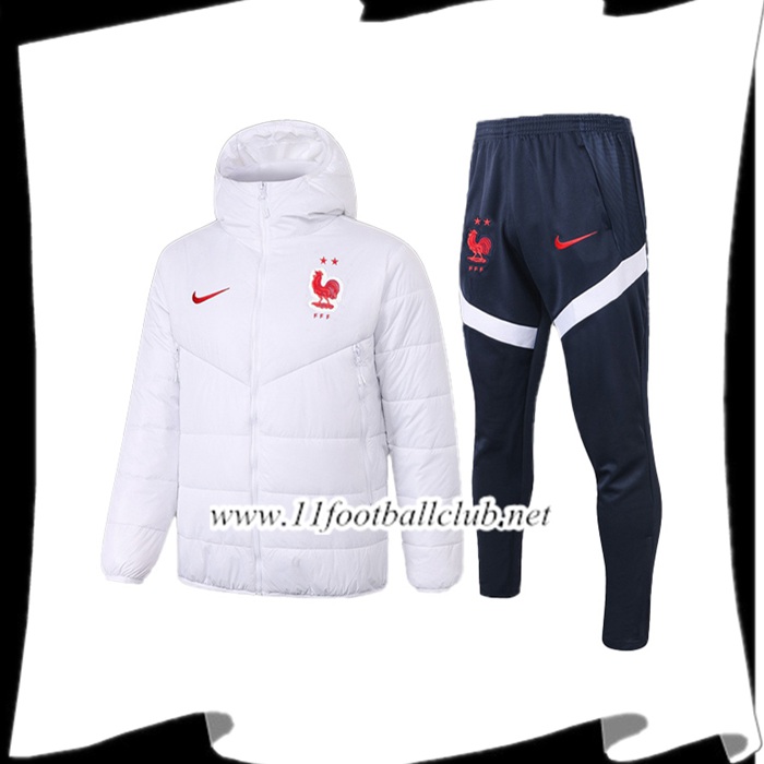 Le Nouveau Doudoune De Foot France + Pantalon Blanc 2020/2021