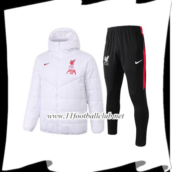 Le Nouveaux Doudoune De Foot FC Liverpool + Pantalon Blanc 2020/2021