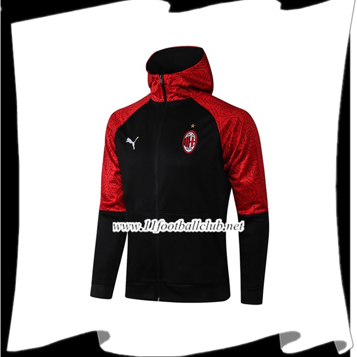 Le Nouveau Veste A Capuche Milan AC Noir/Rouge 2020/2021