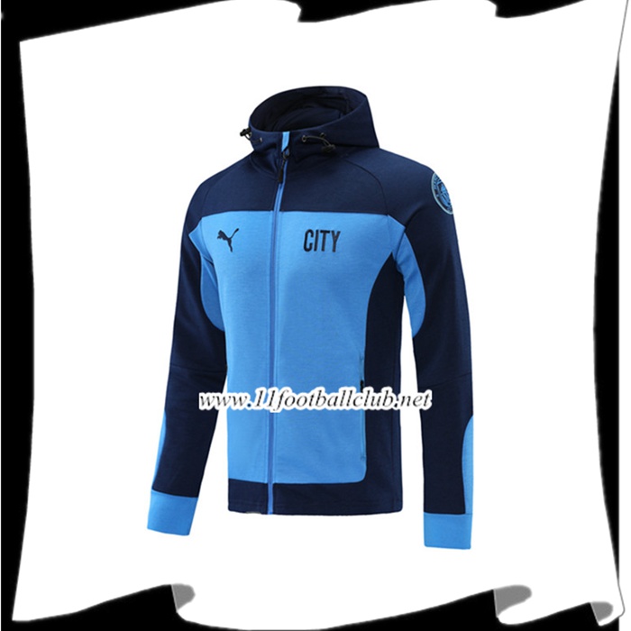 Le Nouveaux Veste A Capuche Manchester City Bleu Marin 2020/2021