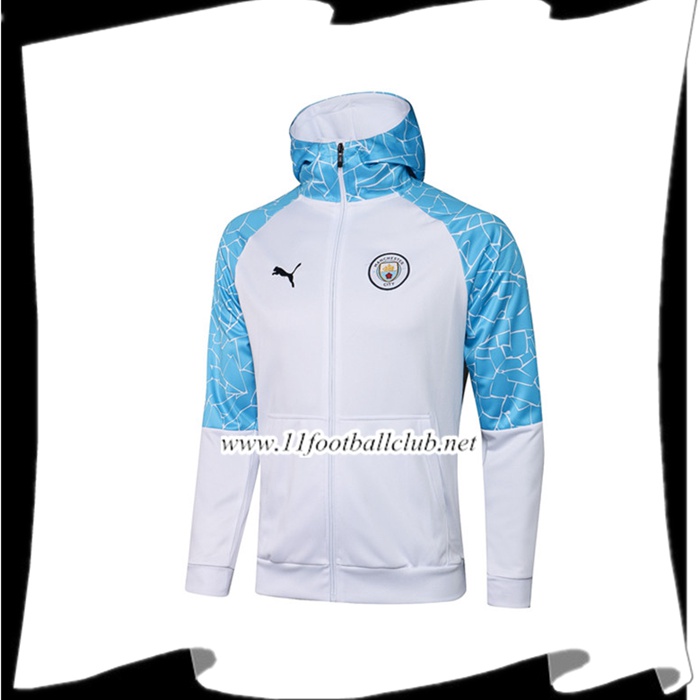 Le Nouveau Veste A Capuche Manchester City Blanc/Bleu 2020/2021