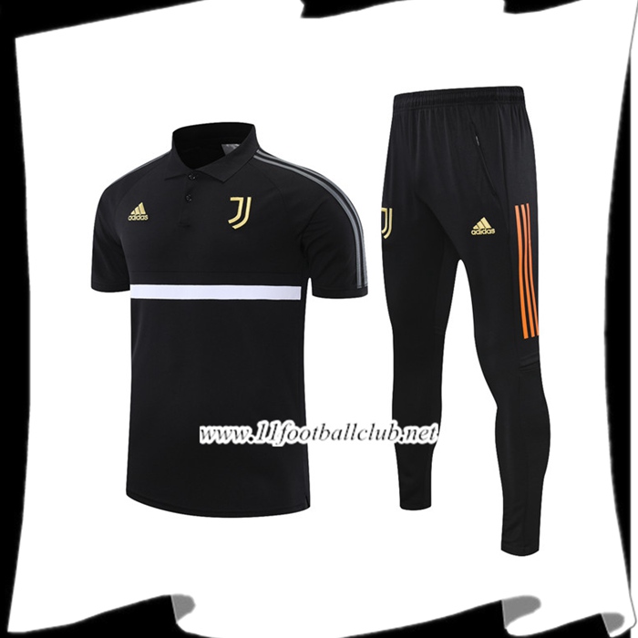 Le Nouveaux Ensemble Polo Juventus + Pantalon Noir/Blanc 2021/2022