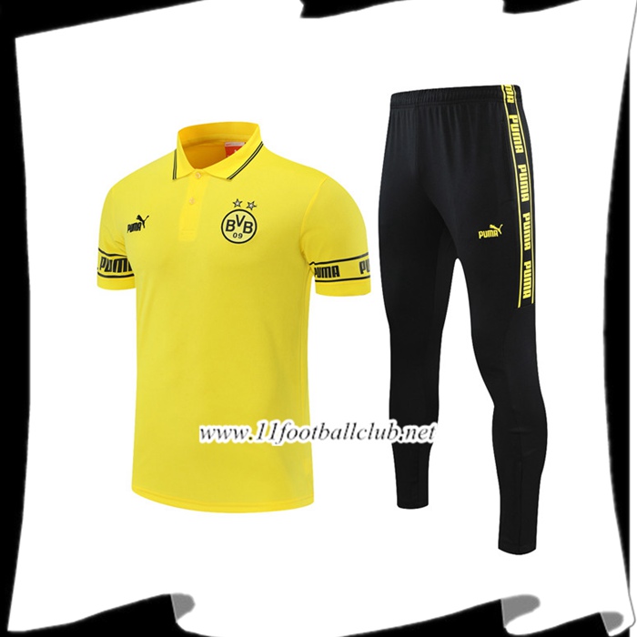 Le Nouveau Ensemble Polo Dortmund BVB + Pantalon Jaune 2021/2022