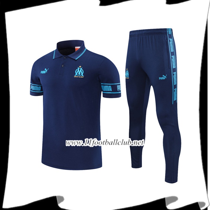 Le Nouveau Ensemble Polo Marseille OM + Pantalon Bleu Marin 2021/2022