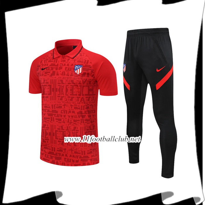 Le Nouveaux Ensemble Polo Atletico Madrid + Pantalon Rouge 2021/2022