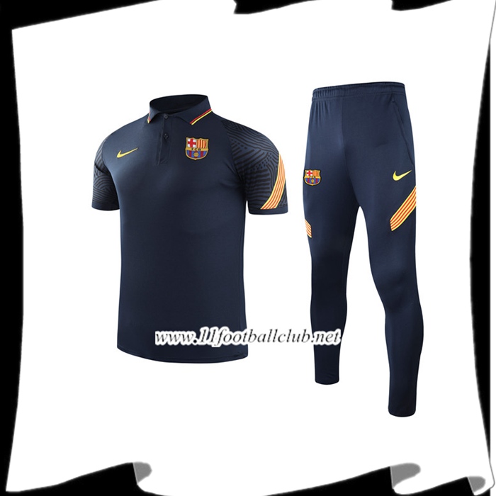 Le Nouveau Ensemble Polo FC Barcelone + Pantalon Bleu Marin 2021/2022