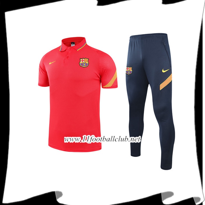 Le Nouveaux Ensemble Polo FC Barcelone + Pantalon Rouge 2021/2022