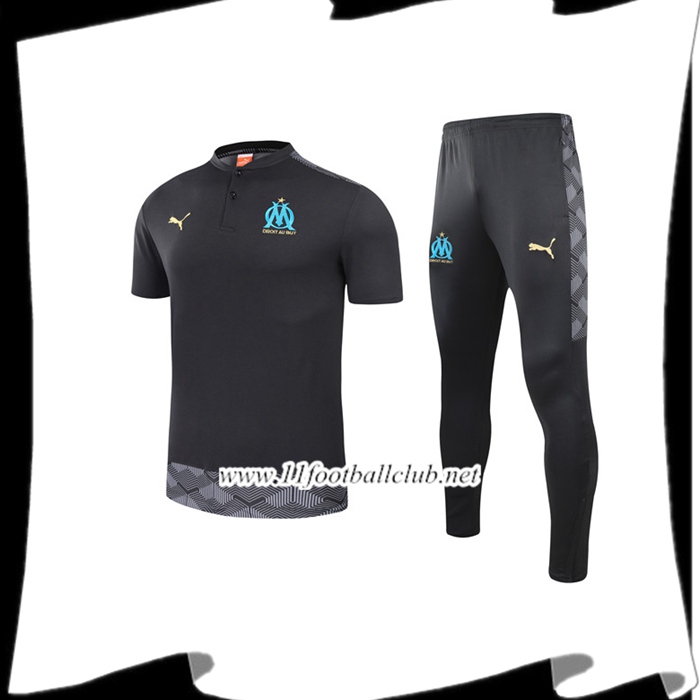 Le Nouveaux Ensemble Training T-Shirts Marseille OM + Pantalon Noir 2021/2022